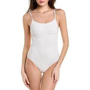 Solid & Striped Melissa One Piece Swimsuit Metallic Gingham Measures  XS NWOT